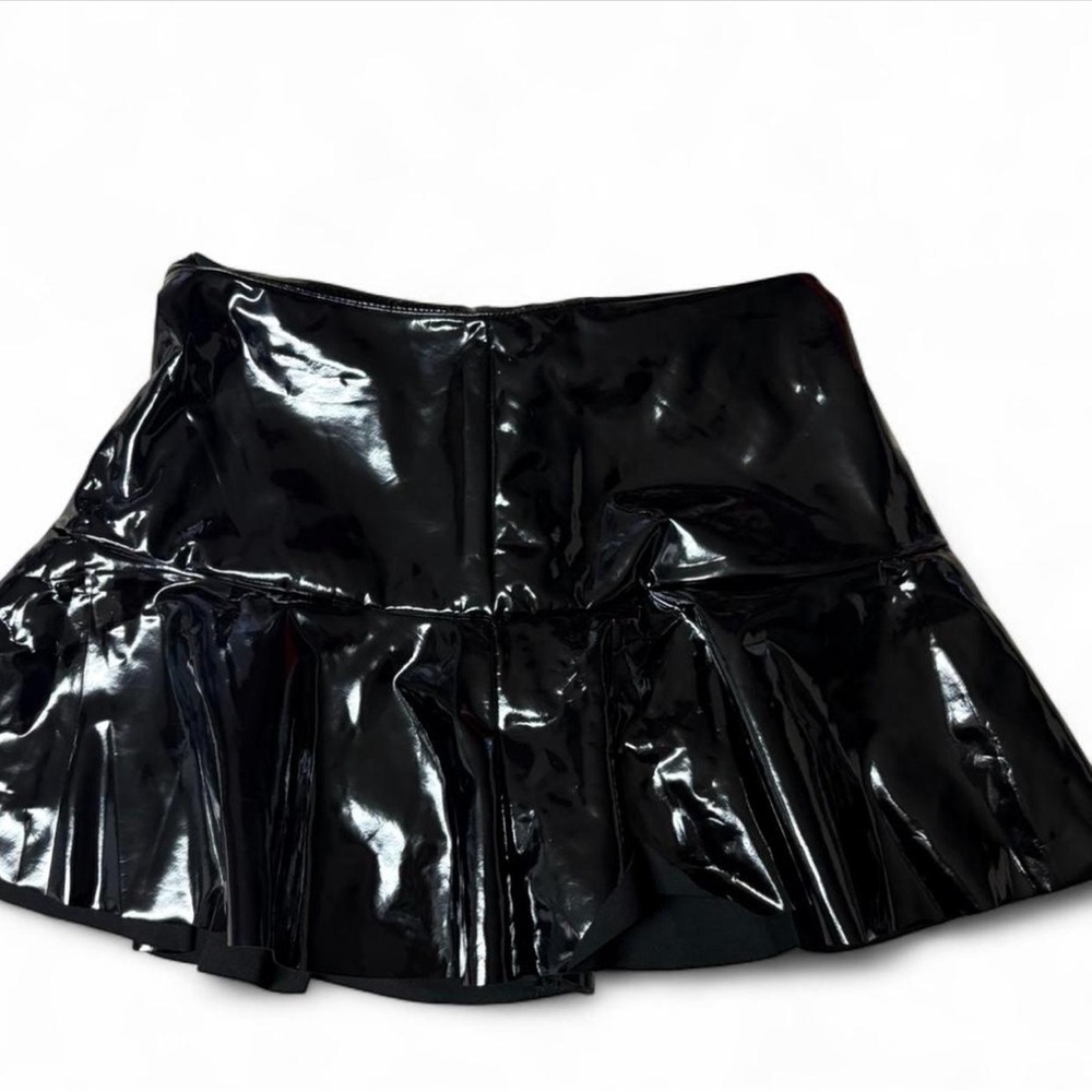 Black latex skirt